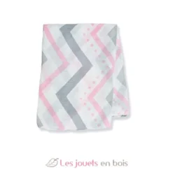 Lange en bambou - Chevron rose - Lulujo