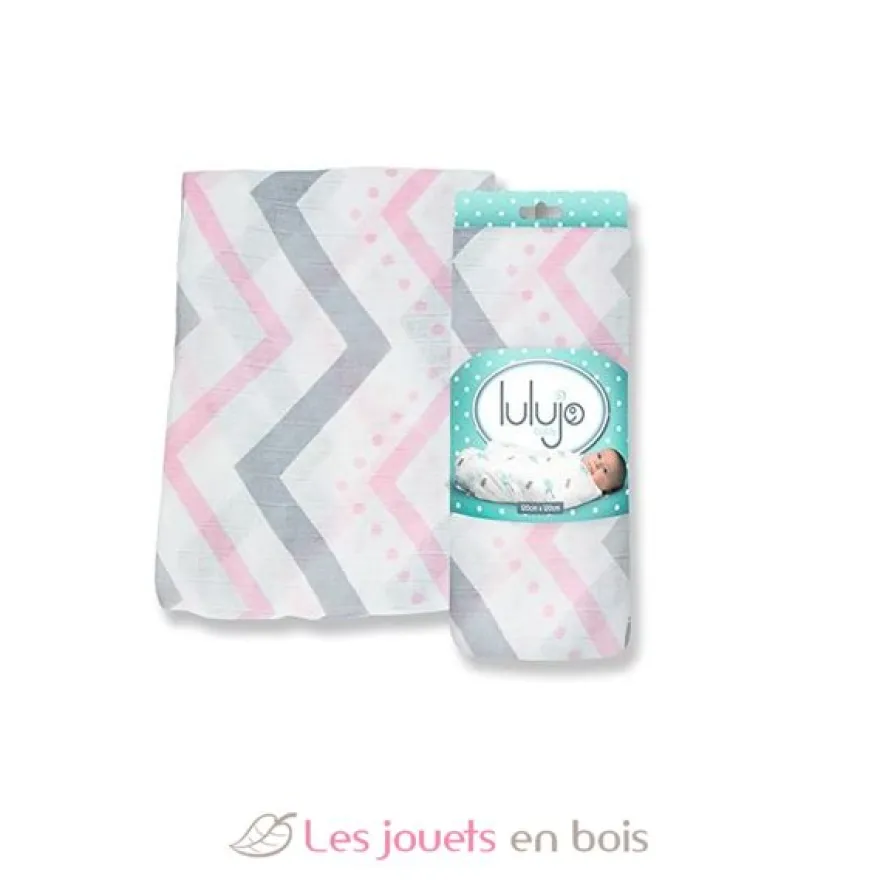 Lange en bambou - Chevron rose - Lulujo