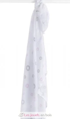 Lange mousseline - Cercles roses - Lulujo