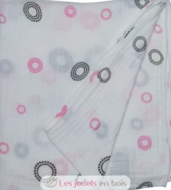Lange mousseline - Cercles roses - Lulujo