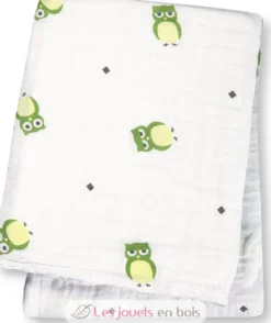 Lange mousseline - Chouette verte - Lulujo