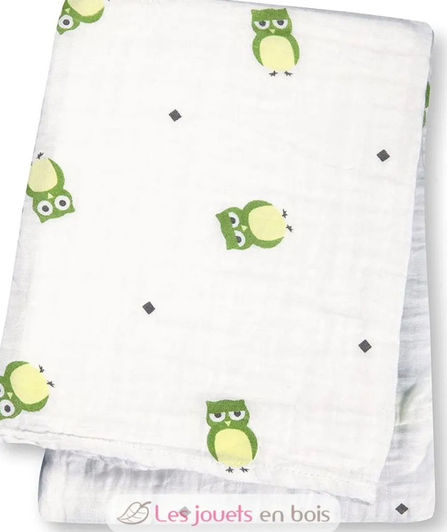 Lange mousseline - Chouette verte - Lulujo