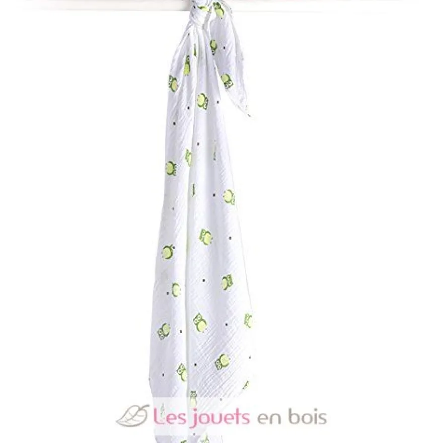 Lange mousseline - Chouette verte - Lulujo