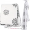 Lange mousseline - Fleurs grises - Lulujo
