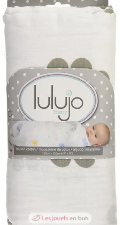 Lange mousseline - Fleurs grises - Lulujo