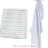 Lange mousseline - Rayures bleues - Lulujo