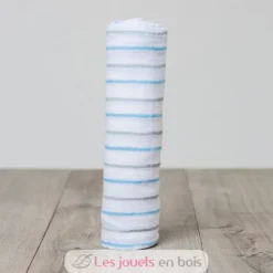 Lange mousseline - Rayures bleues - Lulujo