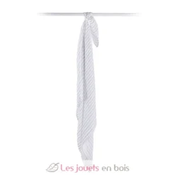 Lange mousseline - Rayures grises - Lulujo