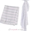 Lange mousseline - Rayures roses - Lulujo