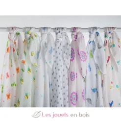 Lange mousseline - Rayures roses - Lulujo
