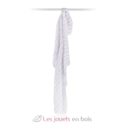 Lange mousseline - Rayures roses - Lulujo