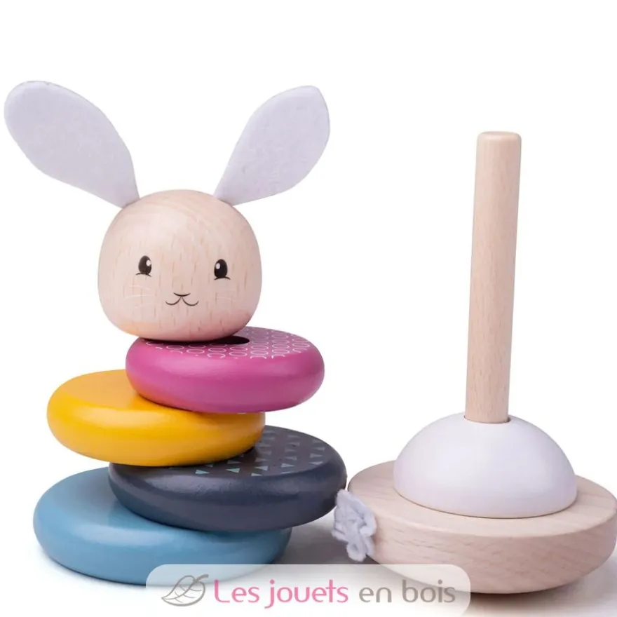 Lapin à empiler en bois - Bigjigs Toys