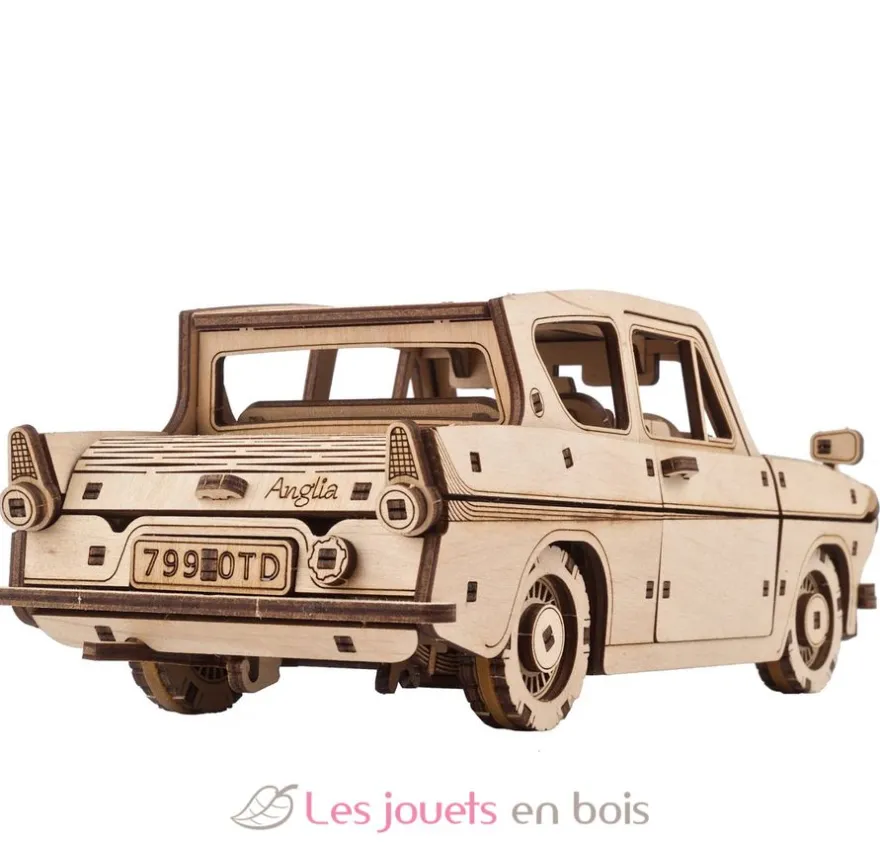 La voiture volante Ford Anglia - Puzzle 3D mécanique en bois - Ugears