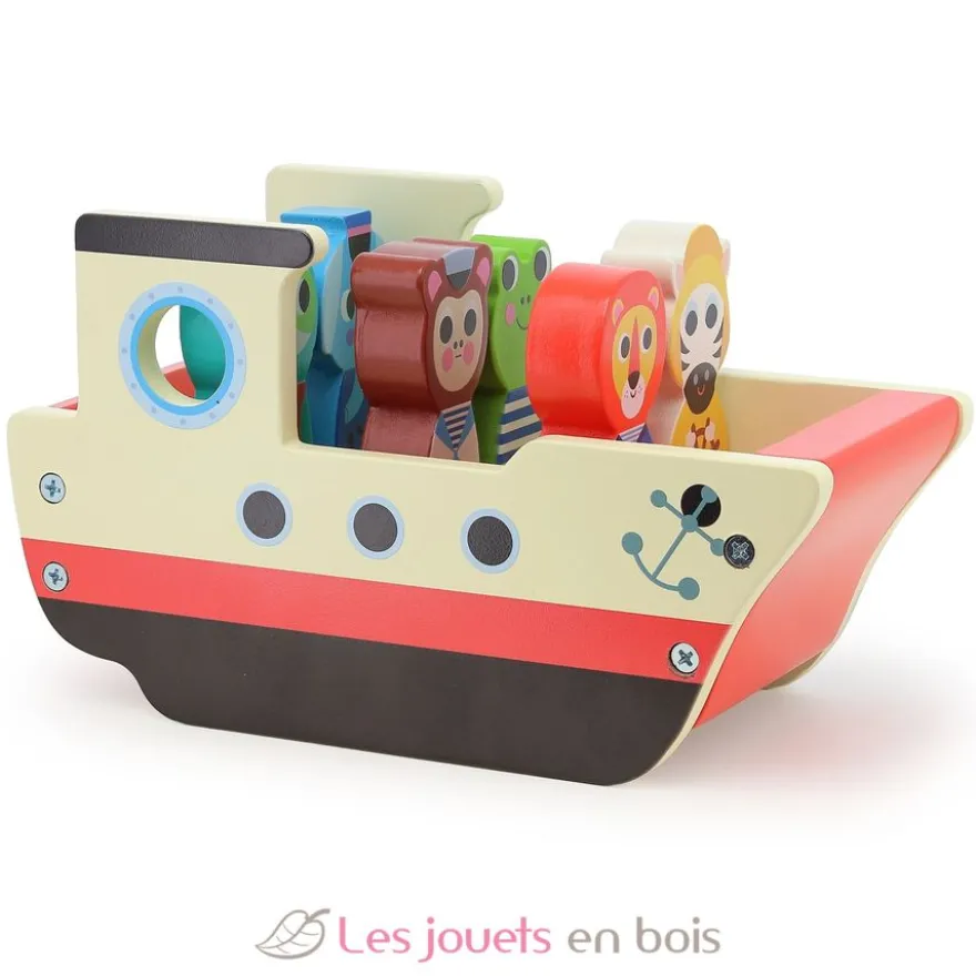 Le bateau sonore des animaux en bois - Dès 18 mois - Vilac
