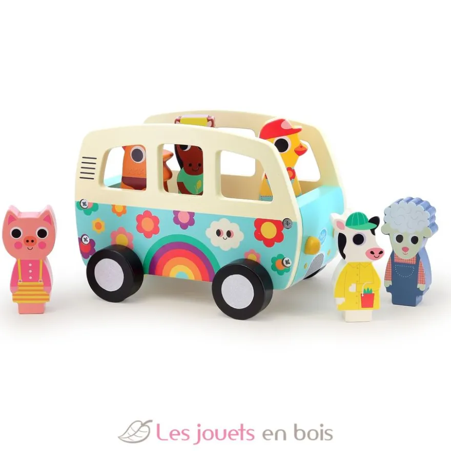 Le van sonore des animaux en bois - Dès 18 mois - Vilac