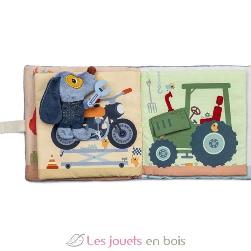 Livre d'activités en tissu Le garage de Jules - Lilliputiens