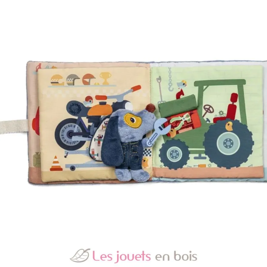 Livre d'activités en tissu Le garage de Jules - Lilliputiens