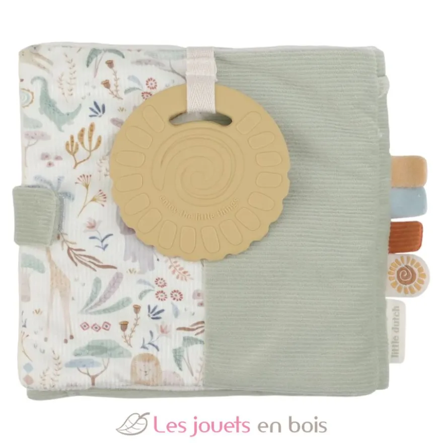 Livre d'activités en tissu Safari Friends vert - Little Dutch