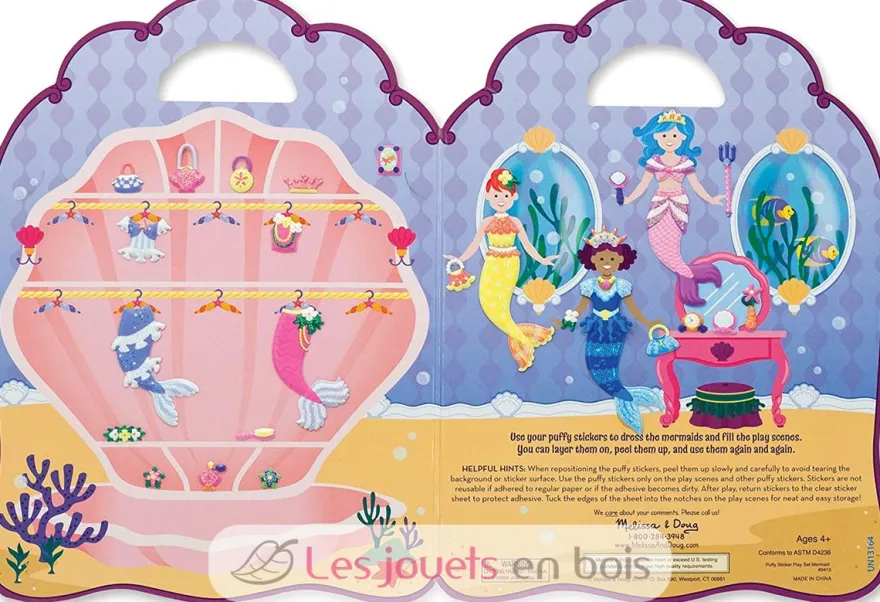 Livret d'autocollants reliefs repositionnables sirènes - Melissa & Doug