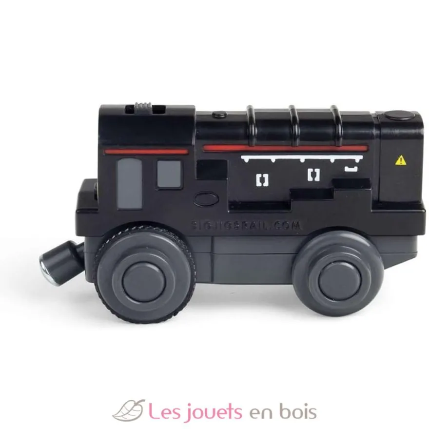 Locomotive de manœuvre diesel noire à pile - Bigjigs Toys
