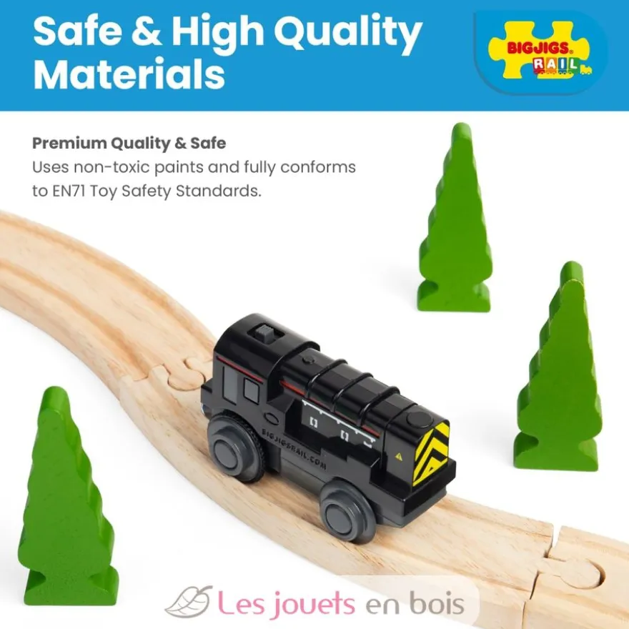 Locomotive de manœuvre diesel noire à pile - Bigjigs Toys