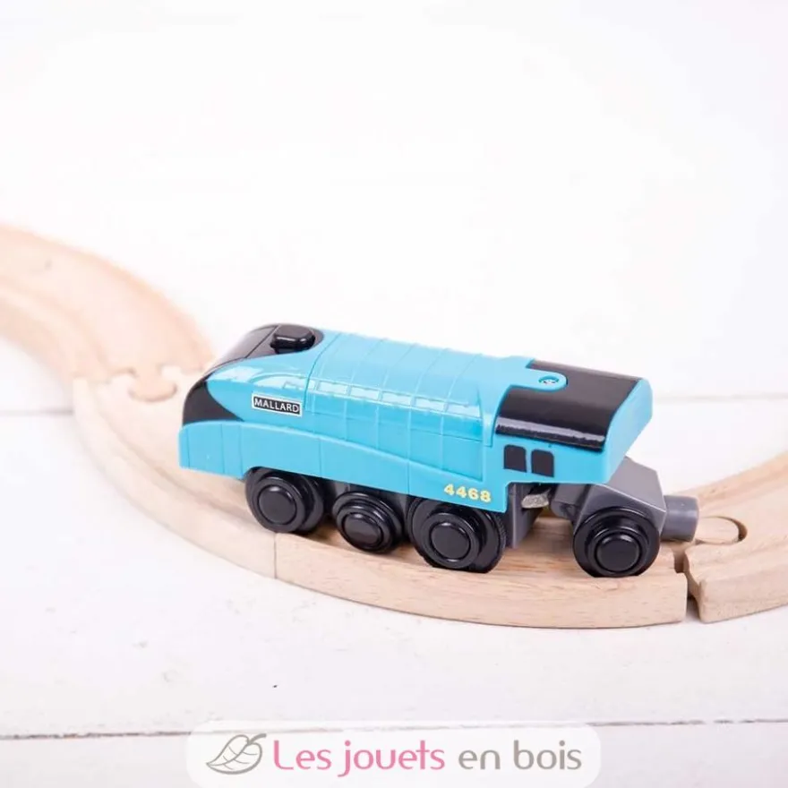 Locomotive à piles Mallard bleue - Bigjigs Toys