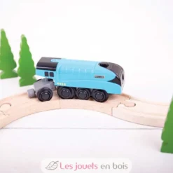 Locomotive à piles Mallard bleue - Bigjigs Toys