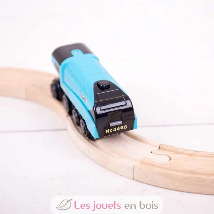 Locomotive à piles Mallard bleue - Bigjigs Toys
