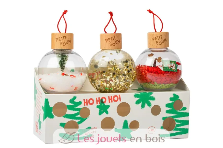 Lot de 3 boules de Noël sensorielles - Petit Boum