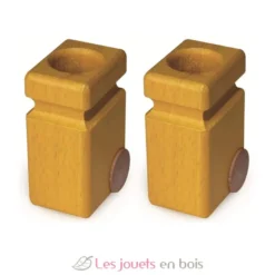 Lot de deux poubelles jaunes - Fagus