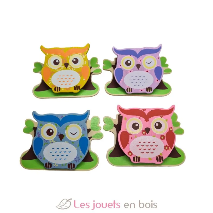 Lot de 4 pinces magnétiques Hibou - Ulysse