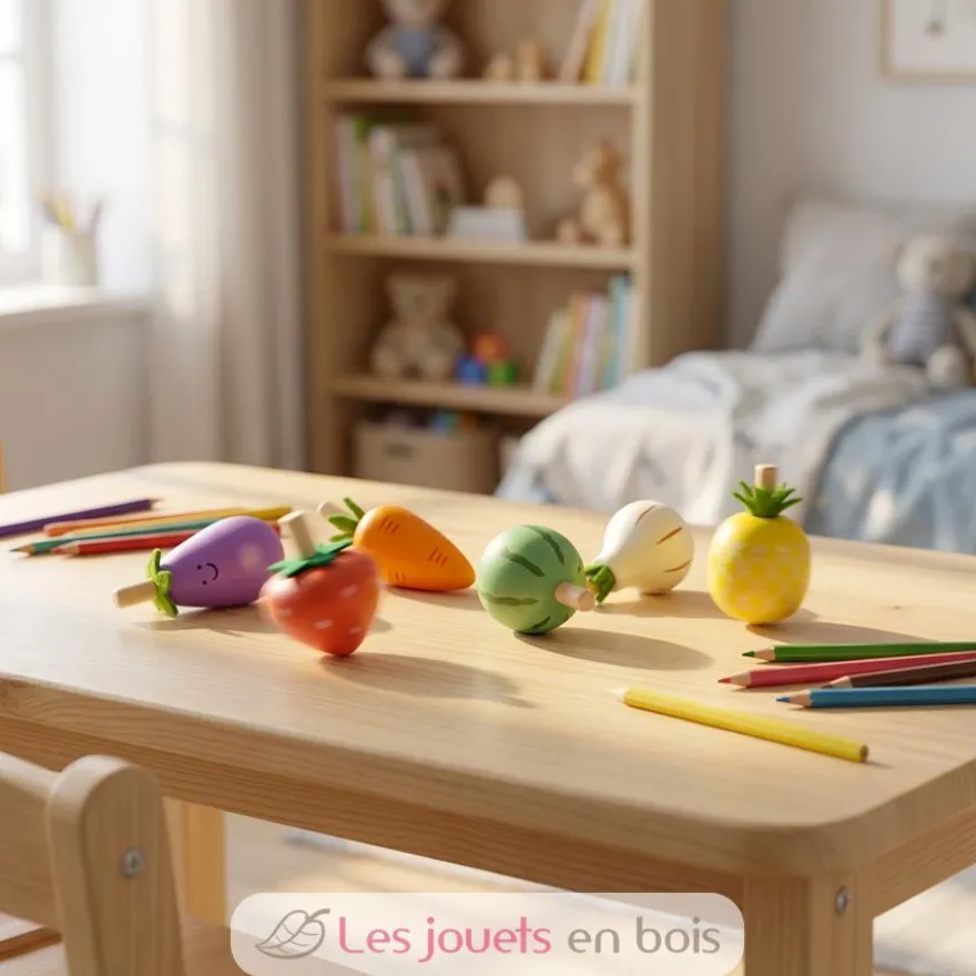 Lot de 6 toupies fruits et légumes - Ulysse