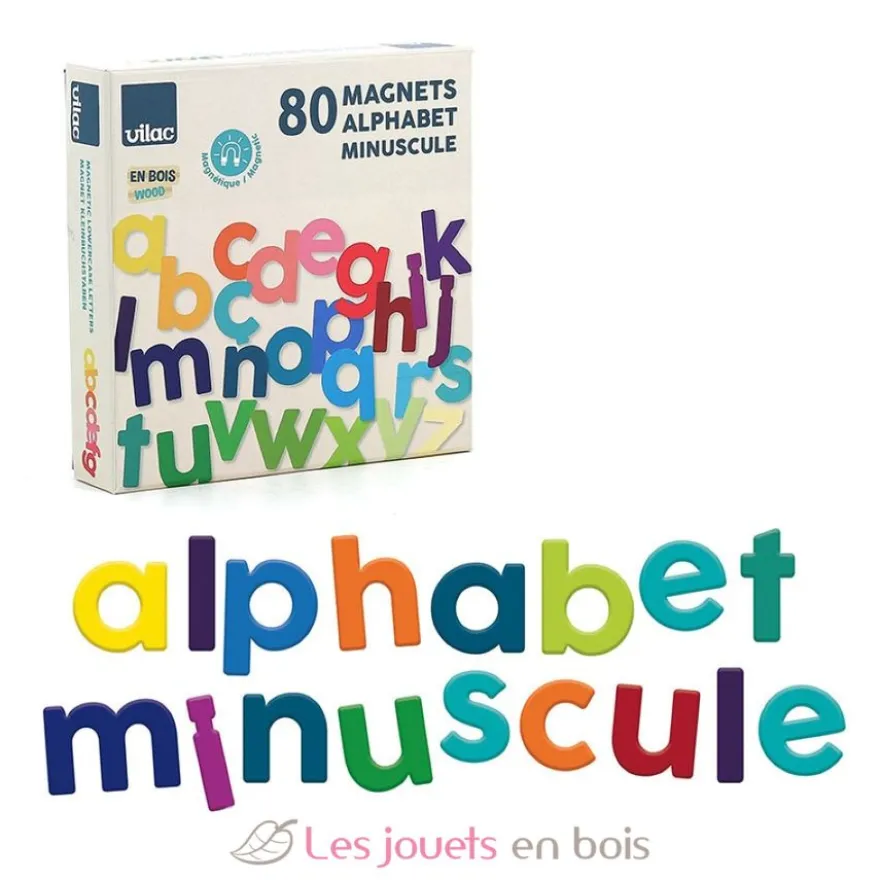 Magnets alphabet minuscule 80 pcs - Vilac