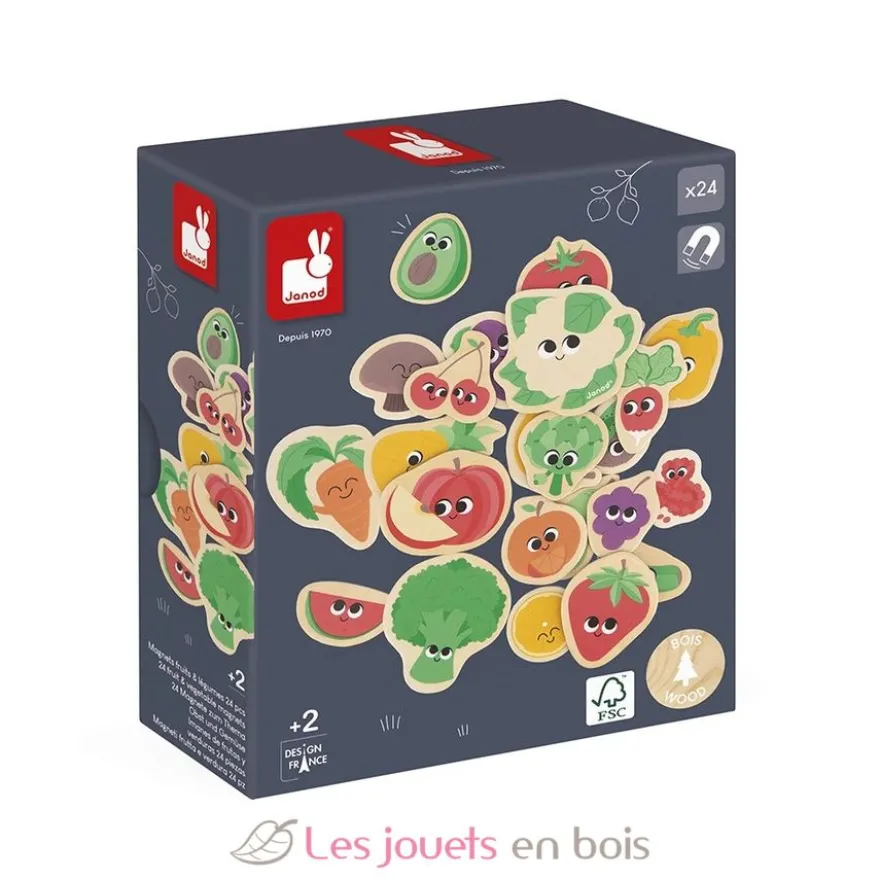 Magnets Fruits et Légumes 24 pièces - Janod