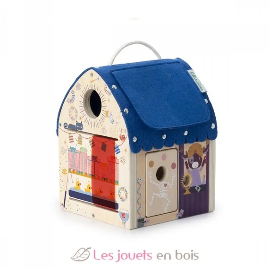 Maison découverte d'illusions optiques bleue Lilliputiens