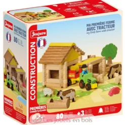 Ma première ferme avec tracteur en bois 80 pièces - Jeujura