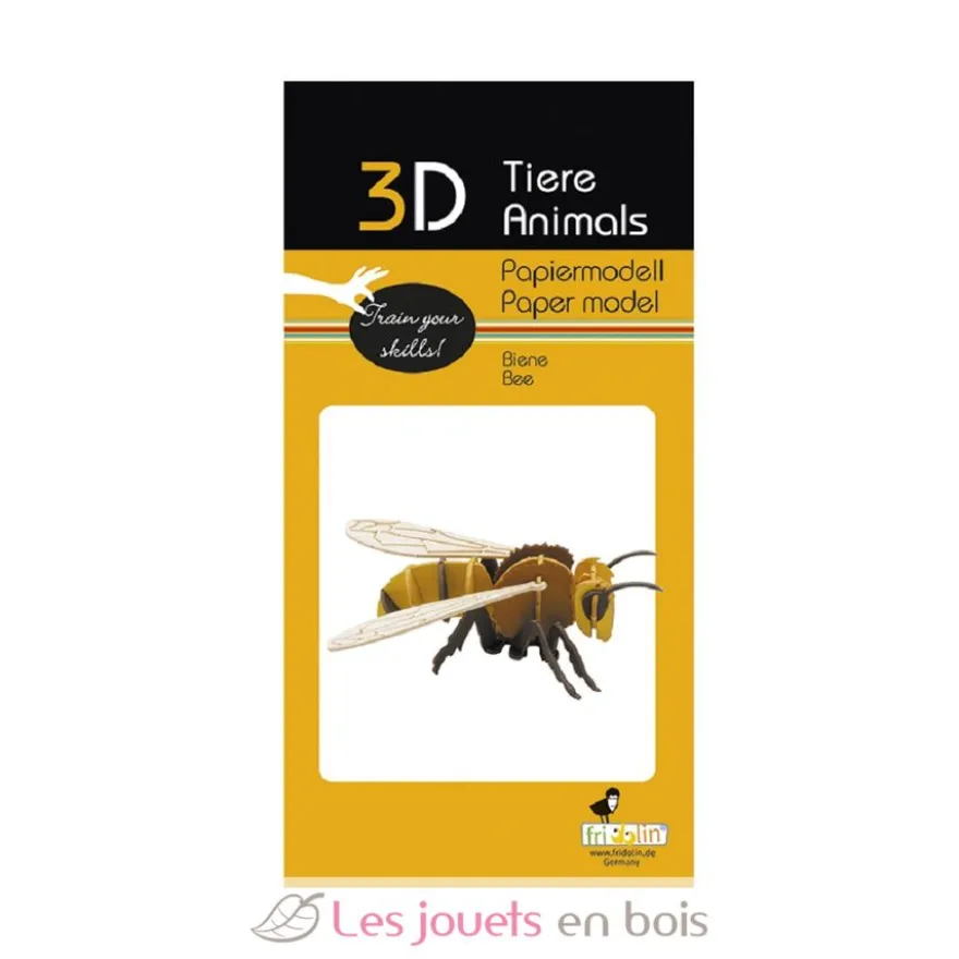 Maquette 3D en papier Abeille jaune - fridolin
