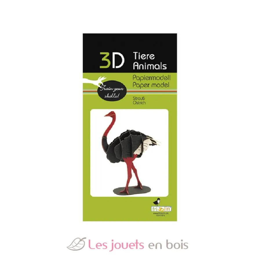 Maquette 3D en papier Autruche - Fridolin