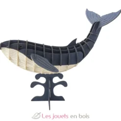Maquette 3D en papier baleine bleue - Fridolin