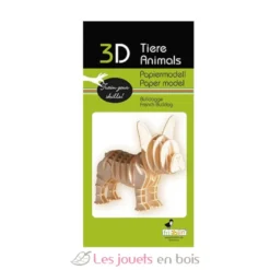 Maquette 3D en papier Bouledogue français - Fridolin