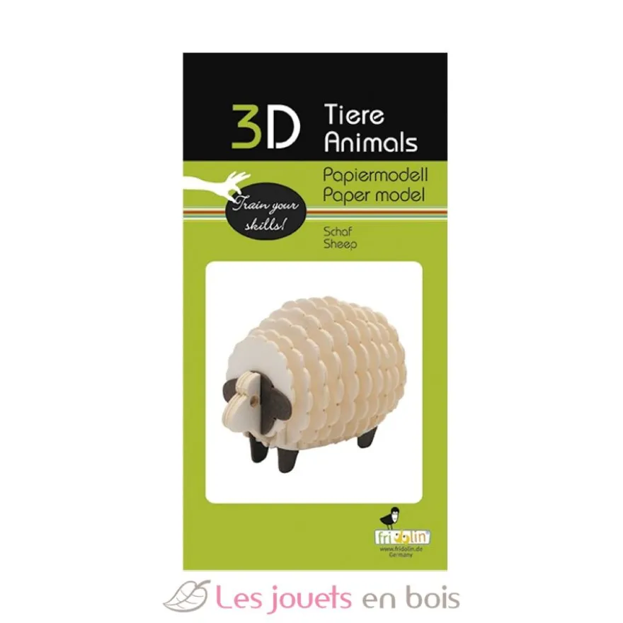 Maquette 3D en papier Brebis blanche- Fridolin