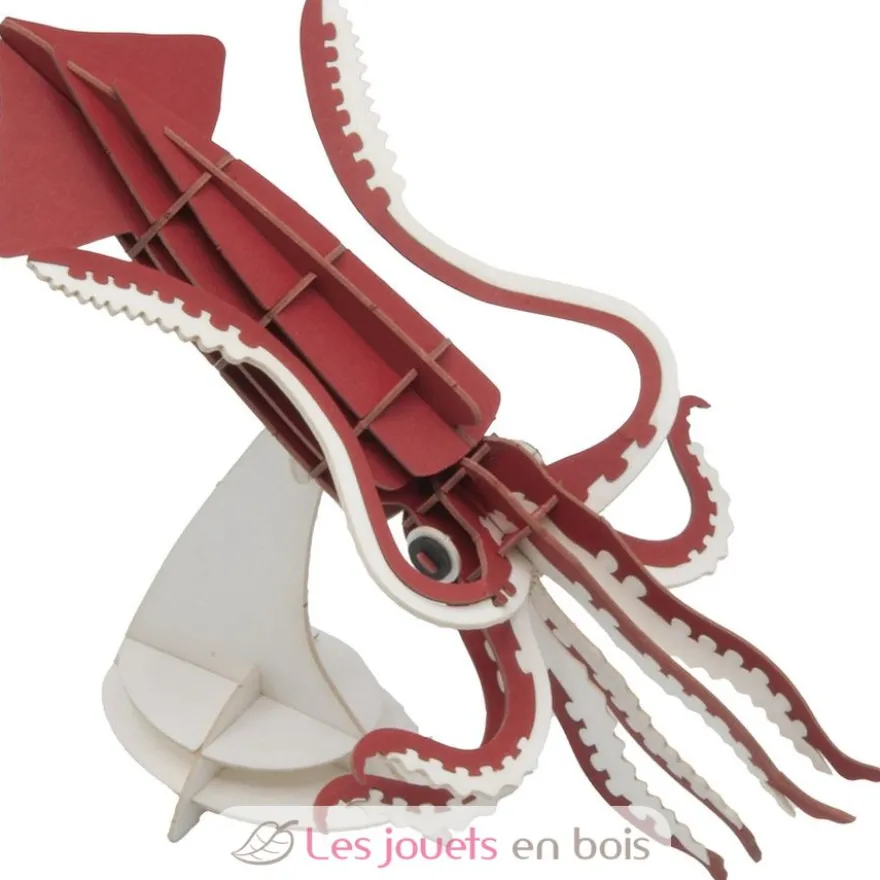 Maquette 3D en papier calmar géant rouge - Fridolin