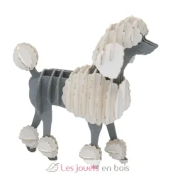 Maquette 3D en papier Caniche noir et blanc - Fridolin