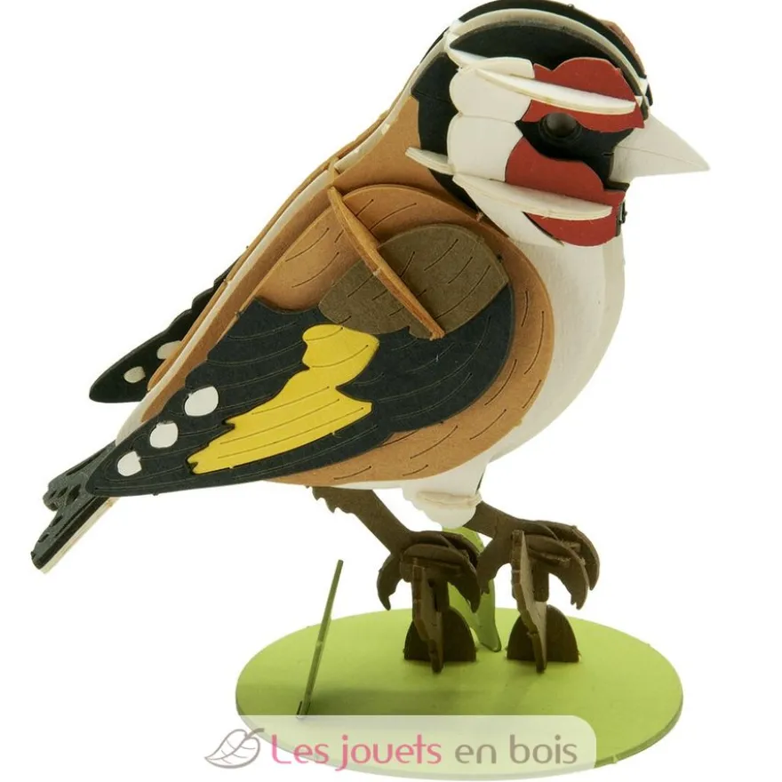 Maquette 3D en papier chardonneret elegant marron - Fridolin