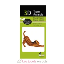 Maquette 3D en papier chat brun-roux - Fridolin