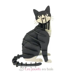 Maquette 3D en papier Chat noir et blanc - Fridolin