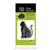 Maquette 3D en papier chat noir - Fridolin