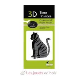 Maquette 3D en papier chat noir - Fridolin