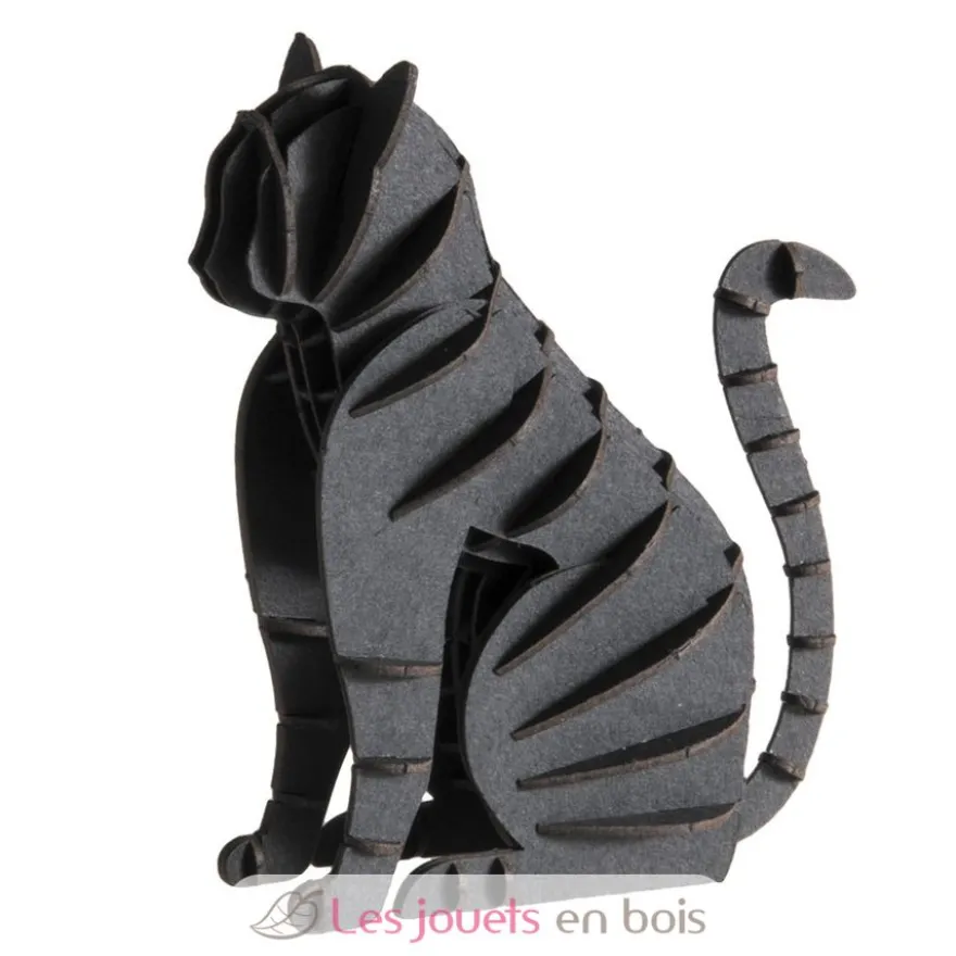 Maquette 3D en papier chat noir - Fridolin