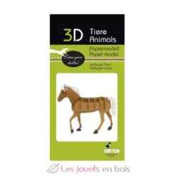 Maquette 3D en papier cheval Haflinger marron- Fridolin